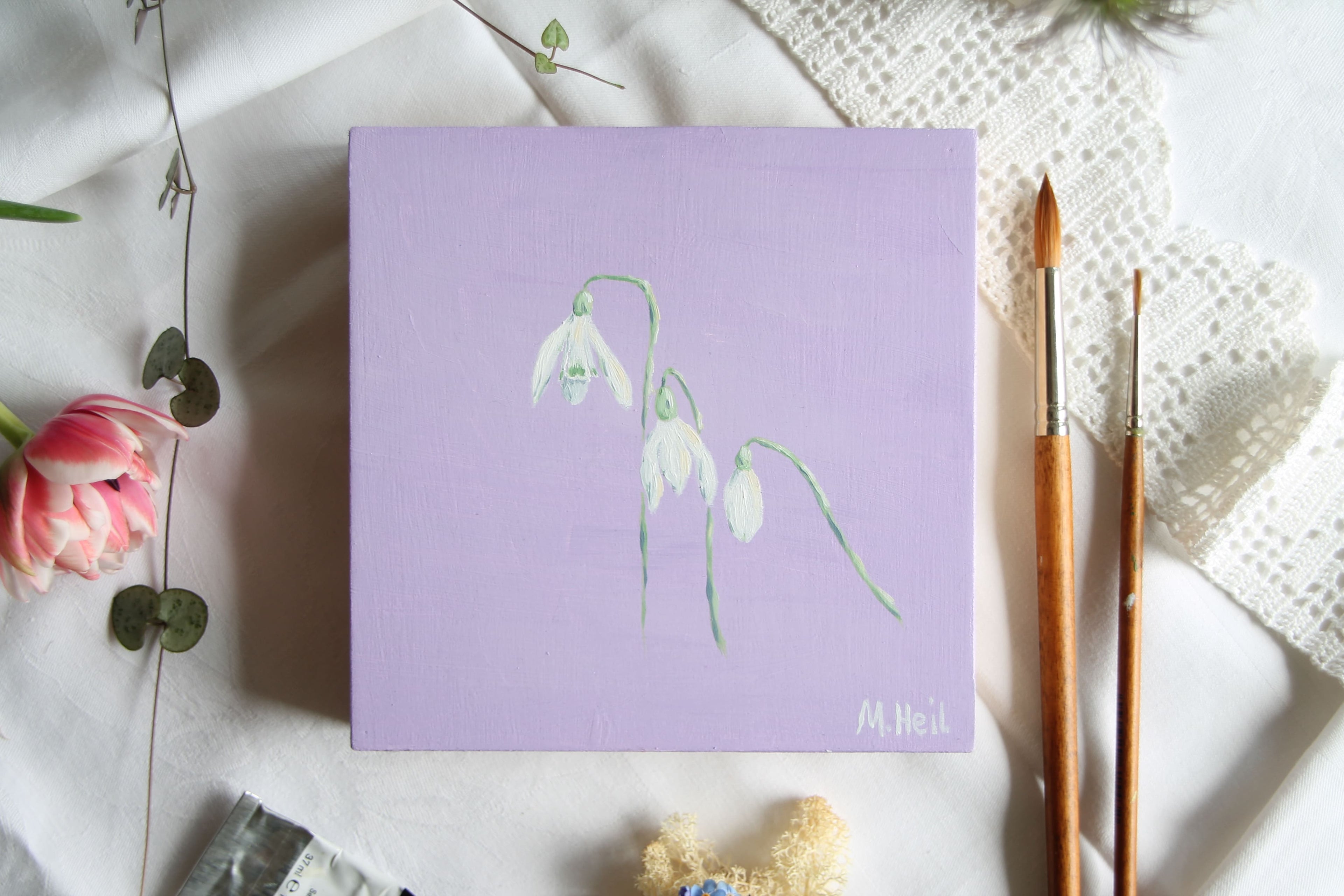 Snowdrop - Original Oil Painting